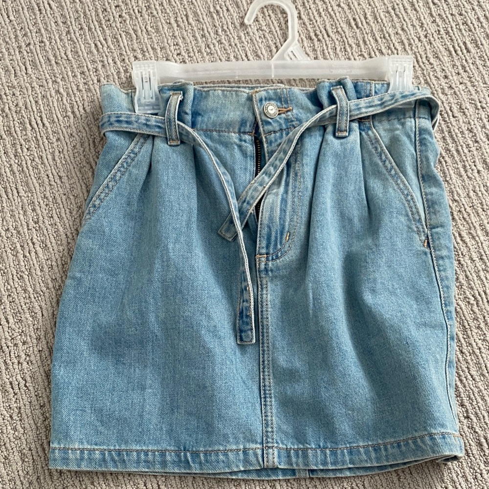 Hollister Light Blue Denim Pencil Skirt